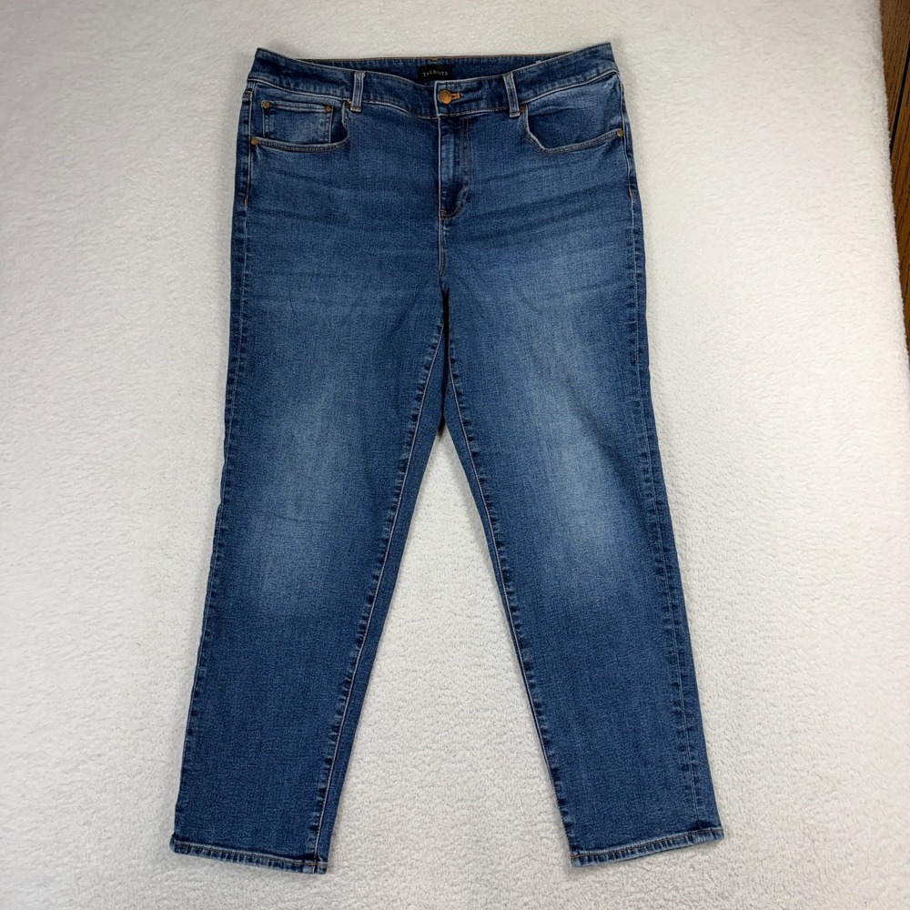 Talbots Everyday Relaxed Jeans 14 (37x27) Stretch Straight Blue Casual Denim